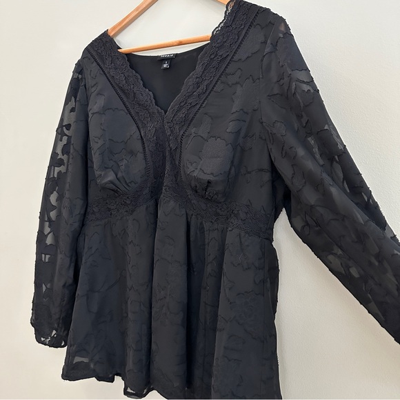 Torrid Black lace blouse 1X - Picture 4 of 8